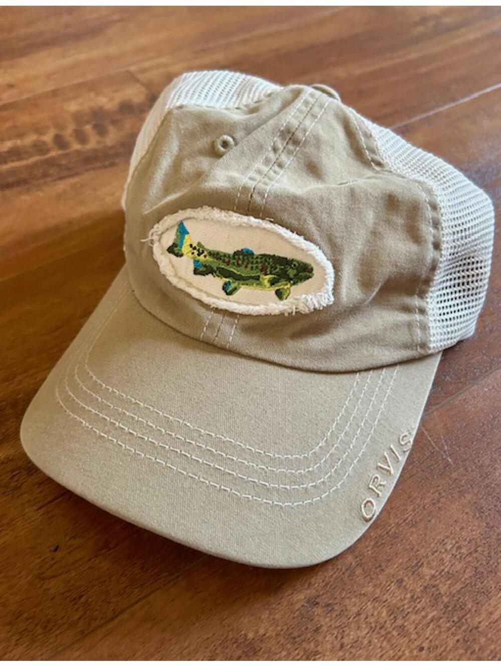 Orvis Khaki Mesh Back Trout Patch Baseball Cap